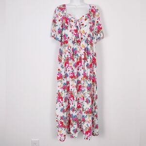 No Boundaries Women's Floral Maxi Dress Size XL Cottagecore Bohemian Feminine